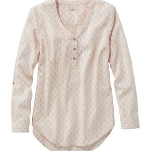 L.L. Bean | Women’s Lavender/ Cream Geometric Terncel Adjustable Sleeve Top M